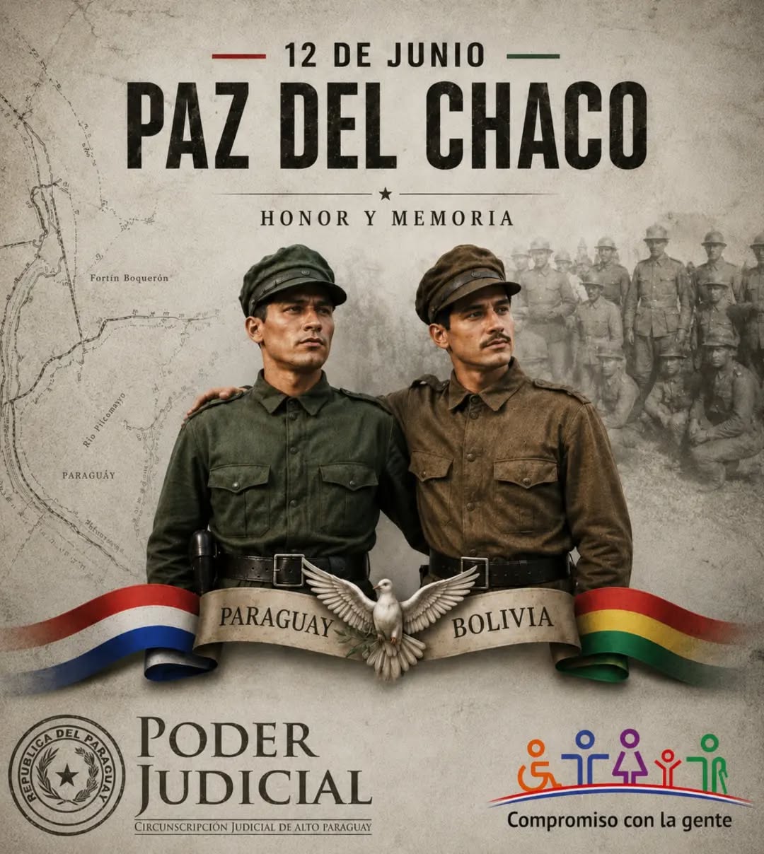🕊️ 12 de junio - Paz del Chaco.
Con respeto y gratitud, recordamos a quienes forjaron con valor una de las páginas trascendentales de nuestra historia. Que su legado nos inspire a fortalecer la paz, la unidad y el respeto como bases de una convivencia fraterna entre los pueblos. 🇵🇾🇧🇴